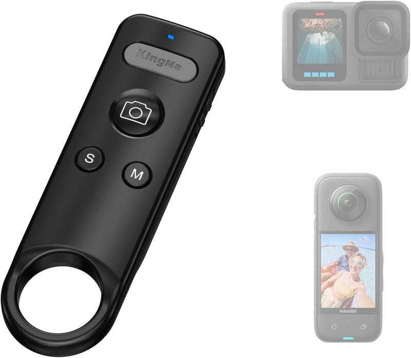 KingMa Wireless Insta360 ACE Remote Go Pro 13 Bluetooth Remote Control for Go Pro 8/9/10/11/12/13 & Insta360 X2/X3/X4/X5/GO 3/3S/ACE/ACE PRO1/2 Sport Camera Remote for Vlogging, Cycling - Image 1